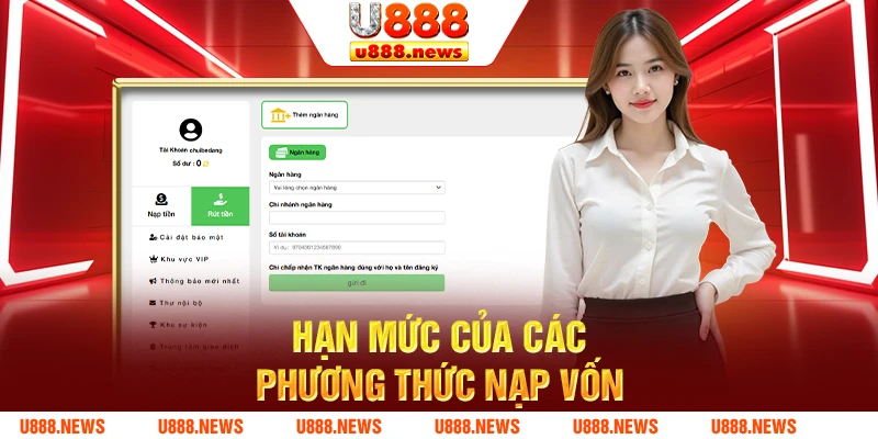 Hạn mức của các phương thức nạp vốn