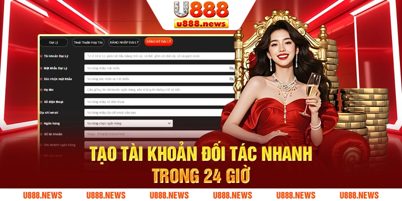 Tạo tài khoản đối tác nhanh trong 24 giờ Tạo tài khoản đối tác nhanh trong 24 giờ