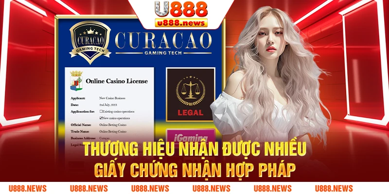 Thương hiệu nhận được nhiều giấy chứng nhận hợp pháp